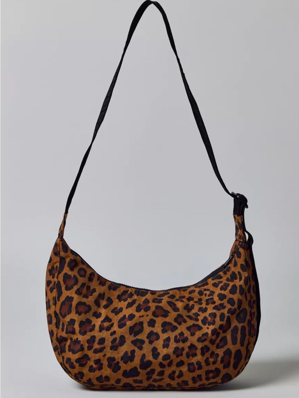 Baggu Leopard Print Shoulder Bag with Logo Strap